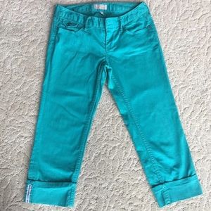 Teal green banana republic capris